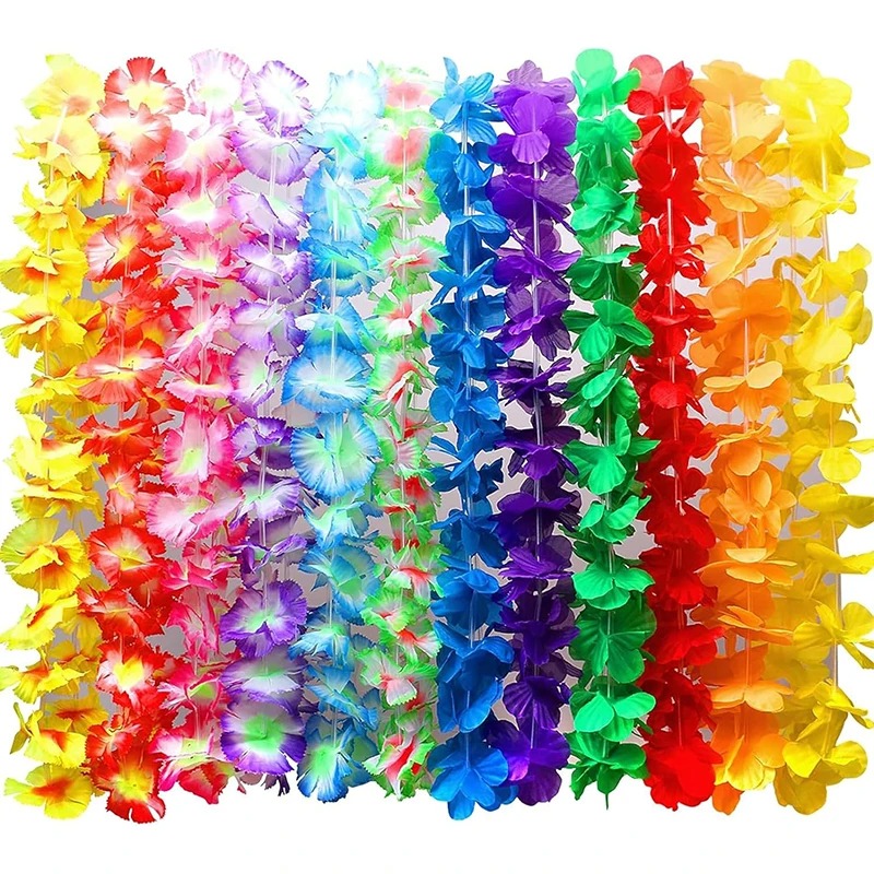 Glow In The Dark Party Glasses - 6/12/24個入り ハワイアンレイ パーティーフラワーネックレス カラフル トロピカル ハワイアン