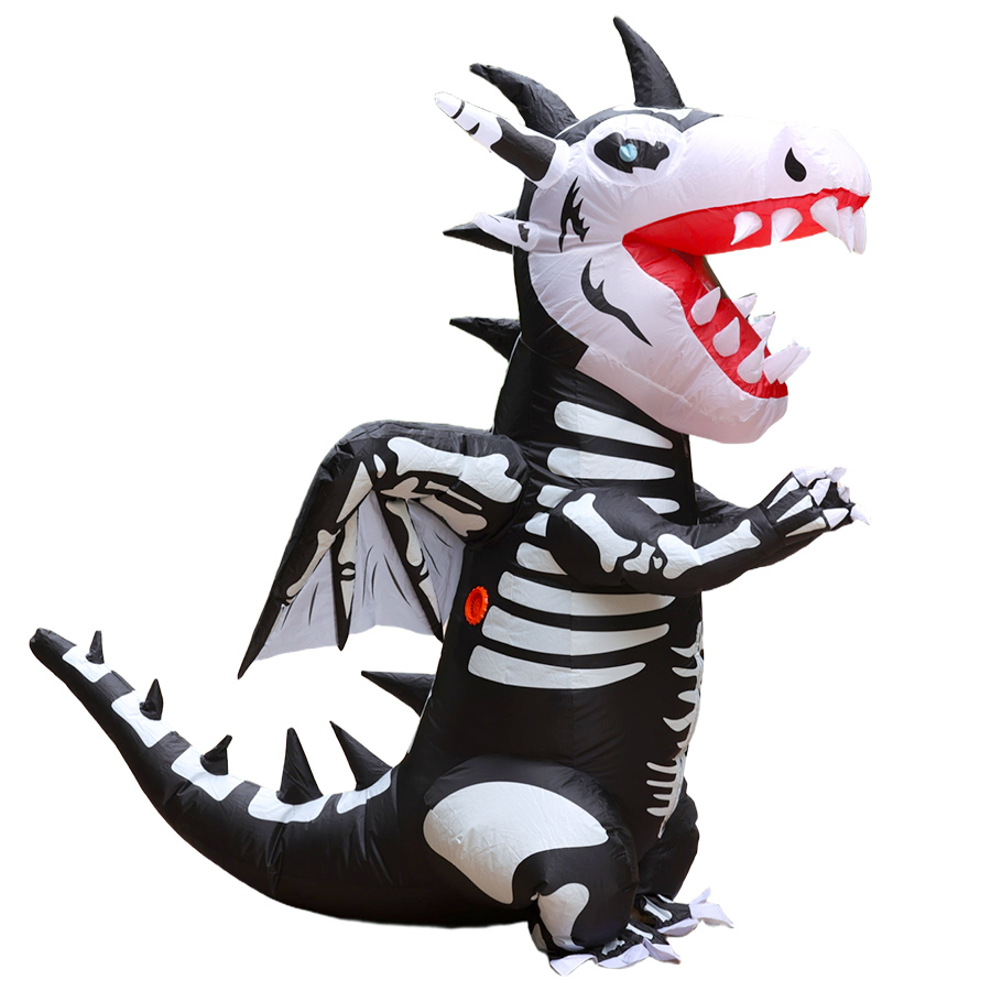 Inflatable Dinosaur Costume Adult - ハロウィン インフレータブル恐竜 大人用コスプレ衣装 ゴーストスケルトン恐竜 インフレータブル仮装