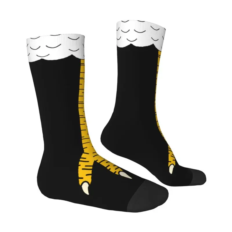 男性と女性のための動物のモチーフ,クルーソックス,クール,面 - Funny Chicken Leg Socks のレビューと価格