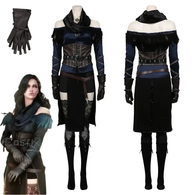 イェネファーコスプレファンタジア衣装変装女性女の子服ロールプ - Medieval Renaissance Dress Women のレビューと価格