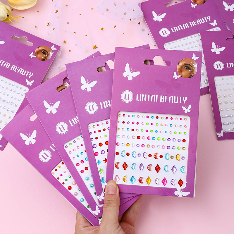 ホットセール中！フェイスジェムステッカー、粘着式防水ティアド - Party Supplies のレビューと価格